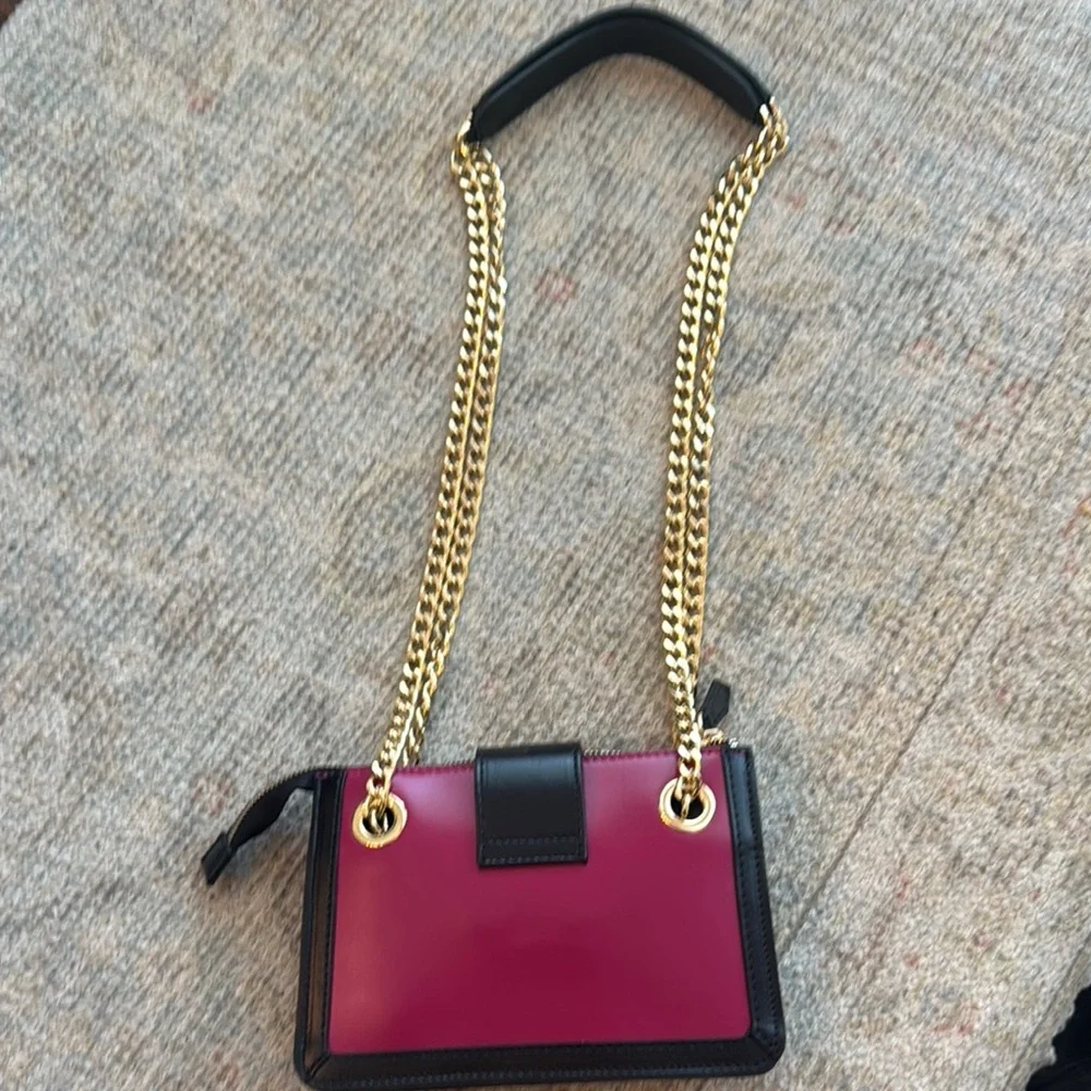 Valentino Black and Purple Bag with Gold Chain - Picture 2 of 3
